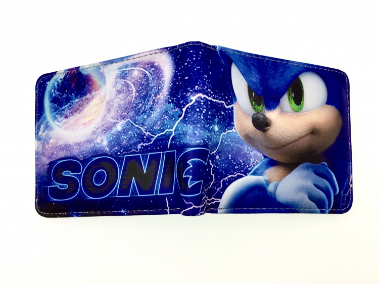 Sonic The Hedgehog  cartoon two fold  Short wallet 11X9.5CM B1272