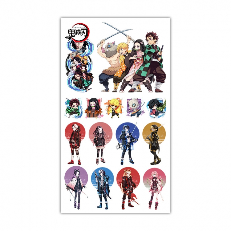 Demon Slayer Kimets Anime Mini Tattoo Stickers Personality Stickers 10.6X6.1CM 100 pieces from the batch style C