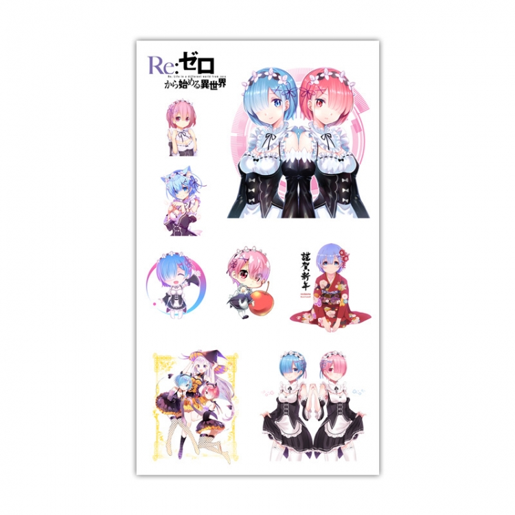 Re:Zero kara Hajimeru Isekai Seikatsu Anime Mini Tattoo Stickers Personality Stickers 10.6X6.1CM 100 pieces from the bat