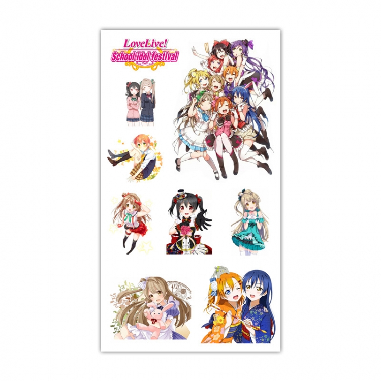 lovelive Anime Mini Tattoo Stickers Personality Stickers 10.6X6.1CM 100 pieces from the batch style