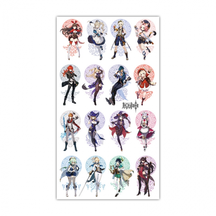 Genshin Impact Anime Mini Tattoo Stickers Personality Stickers 10.6X6.1CM 100 pieces from the batch style A