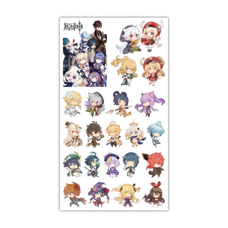 Genshin Impact Anime Mini Tattoo Stickers Personality Stickers 10.6X6.1CM 100 pieces from the batchstyle E