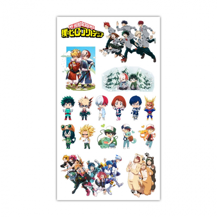 My Hero Academia Anime Mini Tattoo Stickers Personality Stickers 10.6X6.1CM 100 pieces from the batch style B