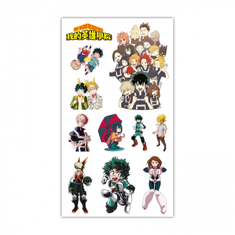 My Hero Academia Anime Mini Tattoo Stickers Personality Stickers 10.6X6.1CM 100 pieces from the batch style A