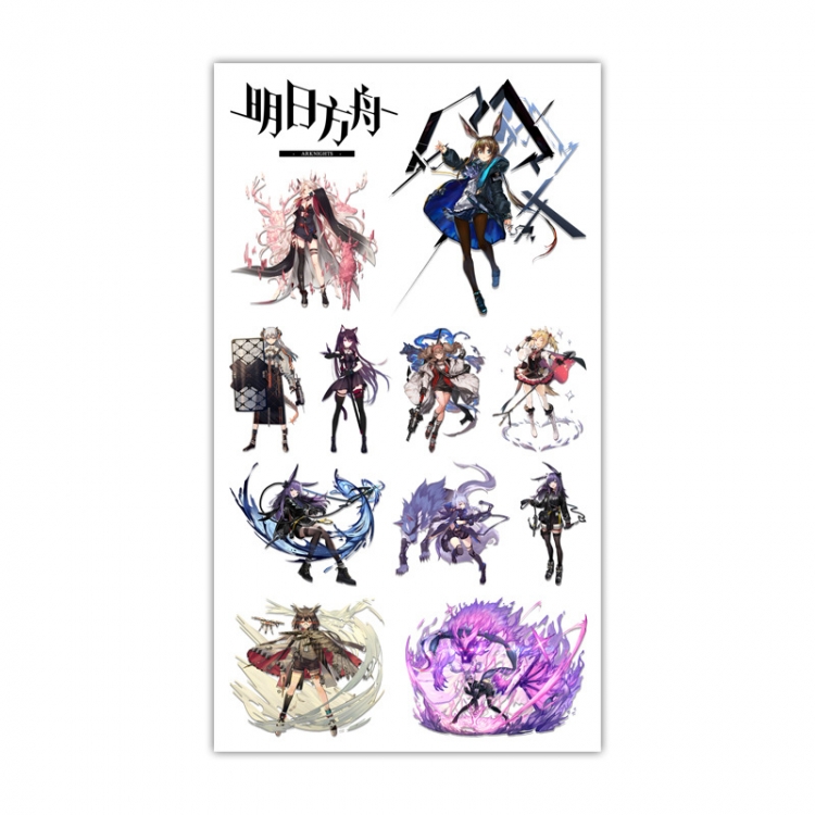 Arknights Anime Mini Tattoo Stickers Personality Stickers 10.6X6.1CM 100 pieces from the batch