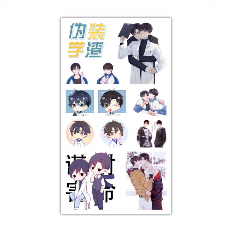 Camouflage Slacker Student  Anime Mini Tattoo Stickers Personality Stickers 10.6X6.1CM 100 pieces from the batch