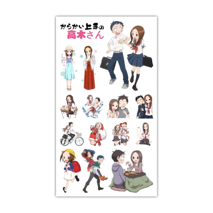 Takagi san who is good at teasing Anime Mini Tattoo Stickers Personality Stickers 10.6X6.1CM 100 pieces from the batch