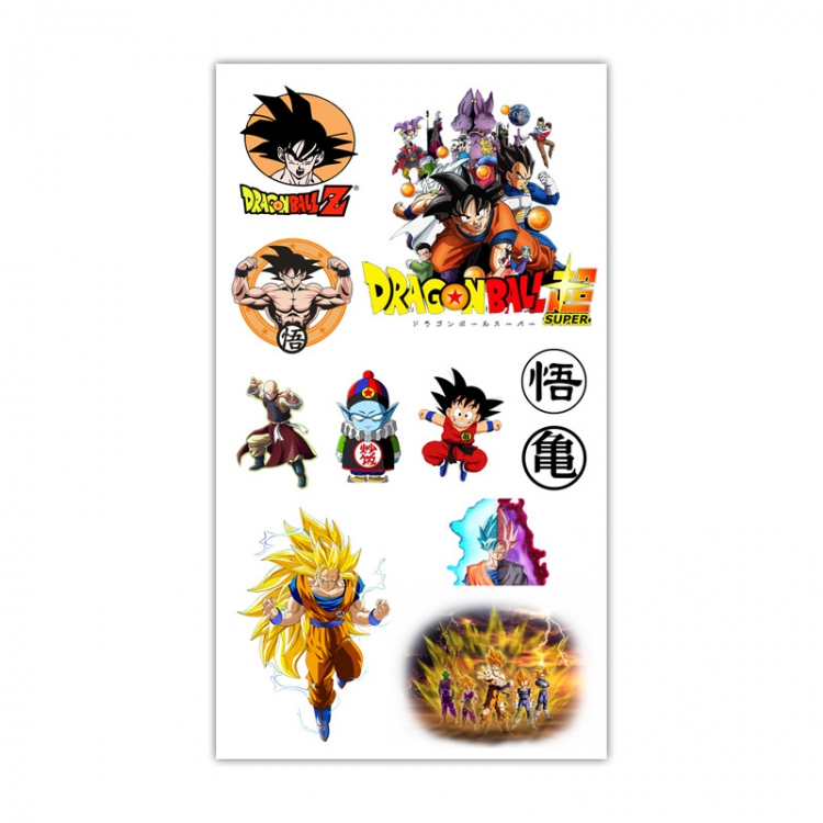 DRAGON BALL Anime Mini Tattoo Stickers Personality Stickers 10.6X6.1CM 100 pieces from the batch