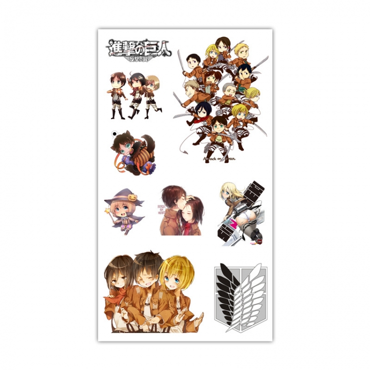 Shingeki no Kyojin Anime Mini Tattoo Stickers Personality Stickers 10.6X6.1CM 100 pieces from the batch