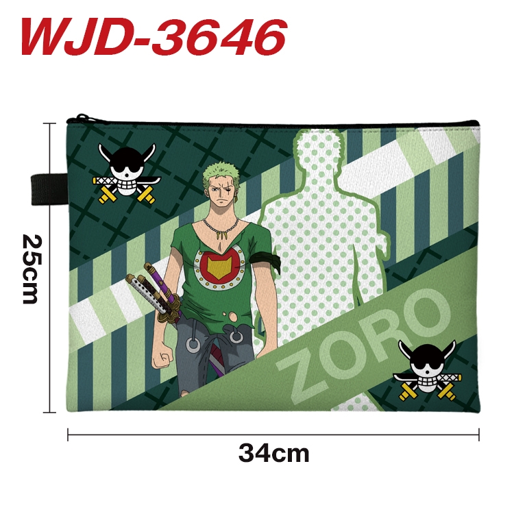 One Piece Anime Peripheral Full Color A4 File Bag 34x25cm WJD-3646