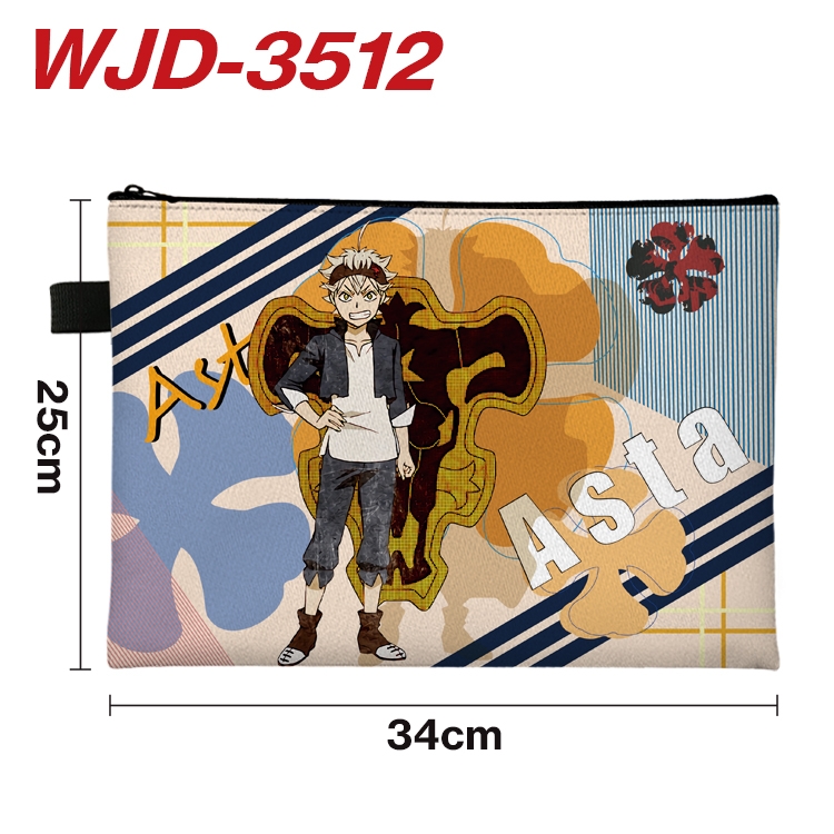 Black Clover Anime Peripheral Full Color A4 File Bag 34x25cm WJD-3512