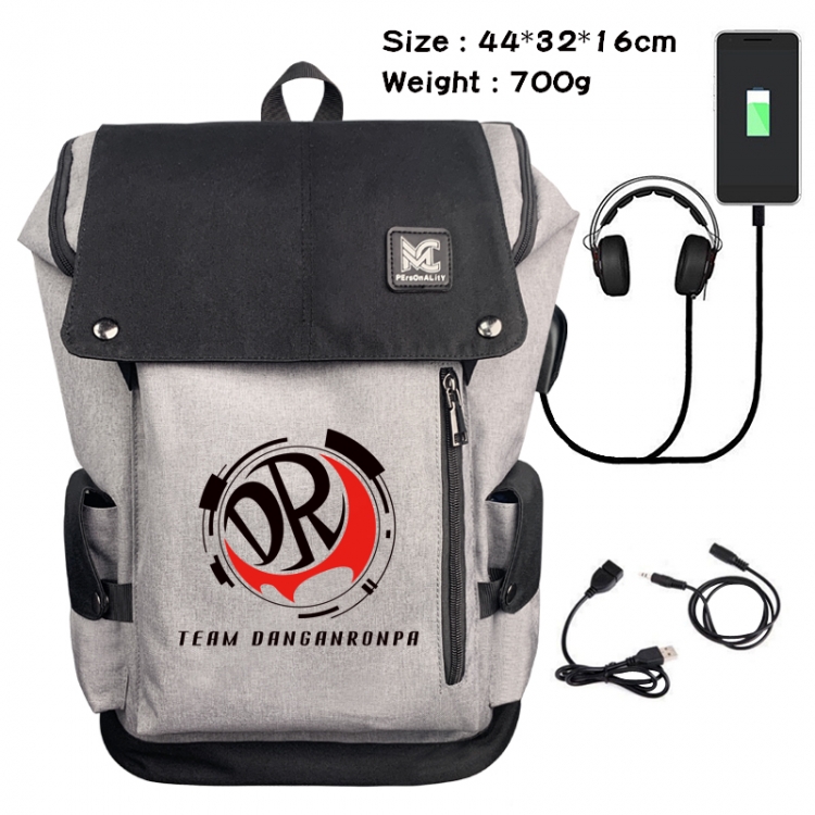 Dangan-Ronpa Anime Anti-theft Canvas Bucket Backpack School Bag 44X32X16CM