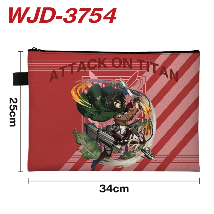 Shingeki no Kyojin Anime Peripheral Full Color A4 File Bag 34x25cm WJD-3754