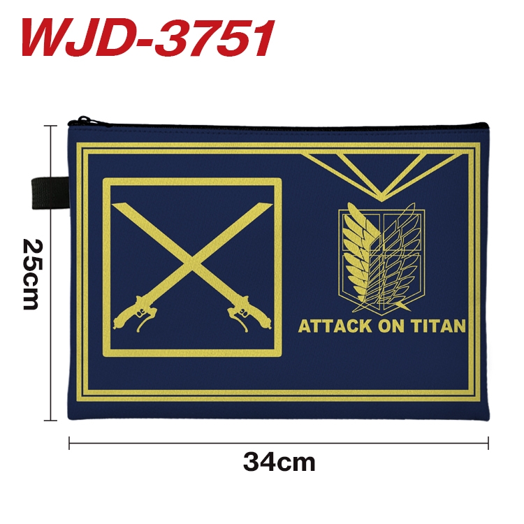 Shingeki no Kyojin Anime Peripheral Full Color A4 File Bag 34x25cm WJD-3751