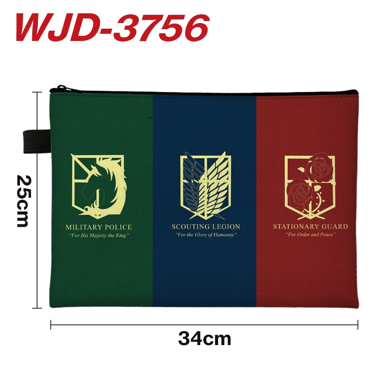 Shingeki no Kyojin Anime Peripheral Full Color A4 File Bag 34x25cm WJD-3756