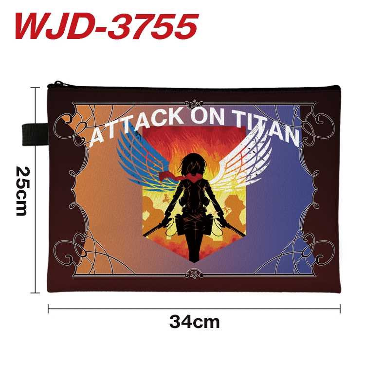 Shingeki no Kyojin Anime Peripheral Full Color A4 File Bag 34x25cm WJD-3755