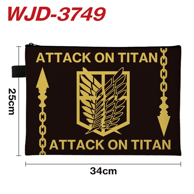 Shingeki no Kyojin Anime Peripheral Full Color A4 File Bag 34x25cm WJD-3749