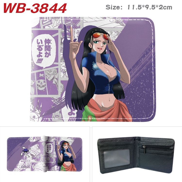 One Piece Anime color book two-fold leather wallet 11.5X9.5X2CM  WB-3844A