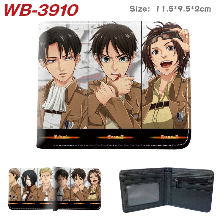 Shingeki no Kyojin Anime color book two-fold leather wallet 11.5X9.5X2CM WB-3910A