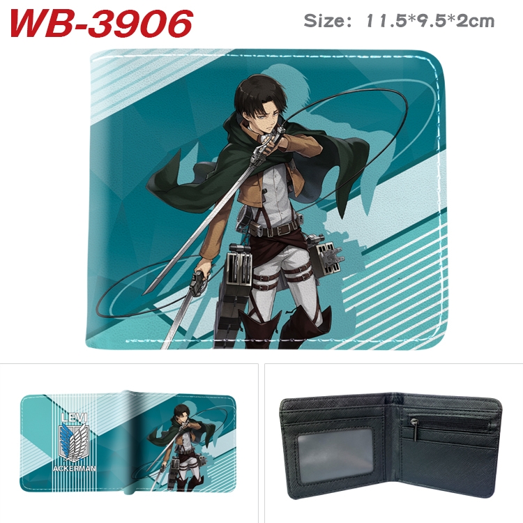 Shingeki no Kyojin Anime color book two-fold leather wallet 11.5X9.5X2CM WB-3906A