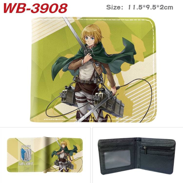 Shingeki no Kyojin Anime color book two-fold leather wallet 11.5X9.5X2CM  WB-3908A