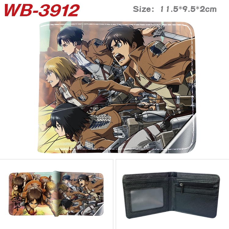 Shingeki no Kyojin Anime color book two-fold leather wallet 11.5X9.5X2CM WB-3912A