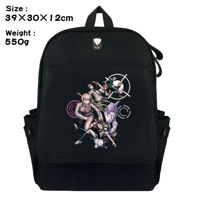 Dangan-Ronpa Anime Canvas Headphone Hole Flip Backpack Backpack School Bag 39X30X12CM
