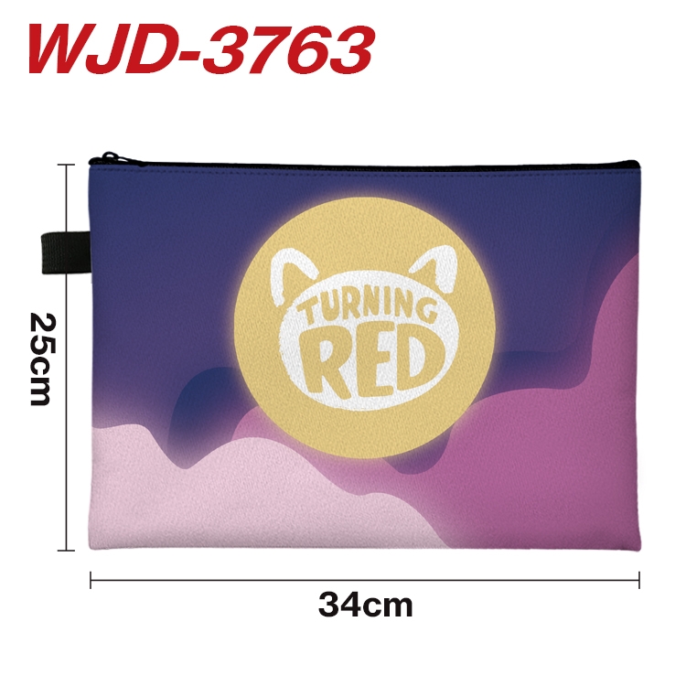 Turning Red Outdoor Anime Peripheral Full Color A4 File Bag 34x25cm WJD-3763