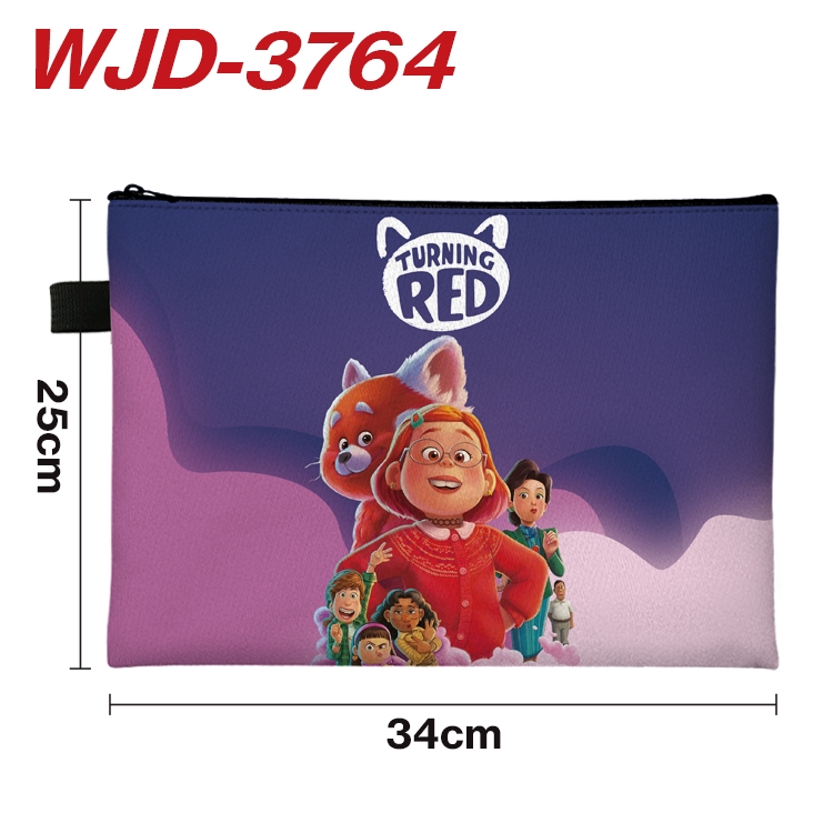 Turning Red Outdoor Anime Peripheral Full Color A4 File Bag 34x25cm WJD-3764