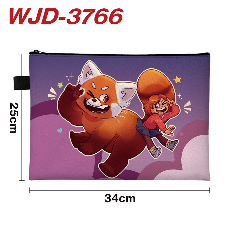 Turning Red Outdoor Anime Peripheral Full Color A4 File Bag 34x25cm WJD-3766