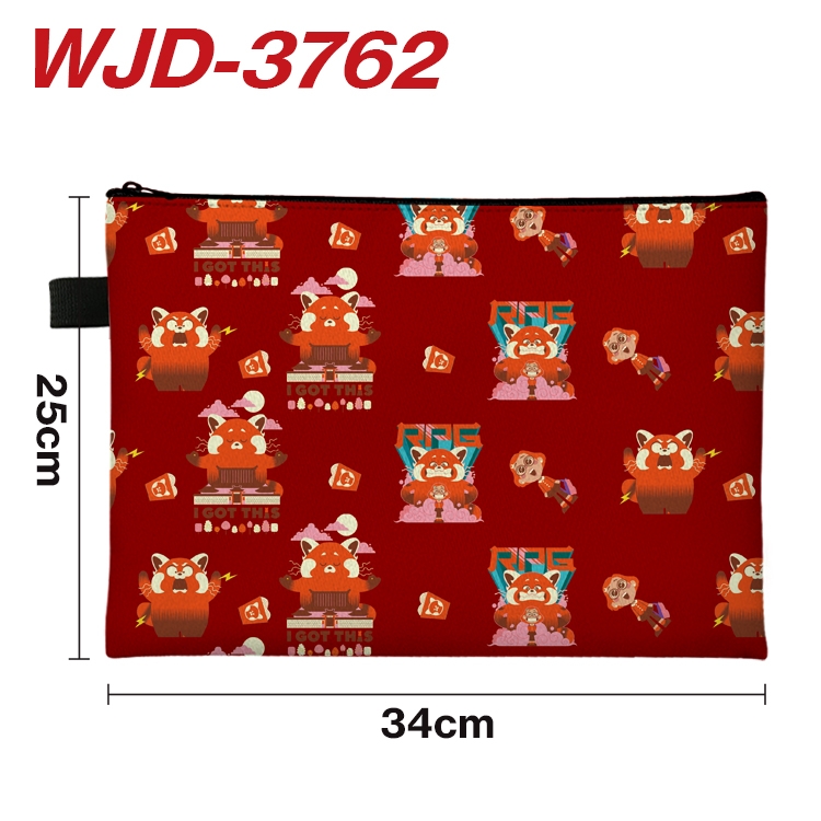 Turning Red Outdoor Anime Peripheral Full Color A4 File Bag 34x25cm WJD-3762