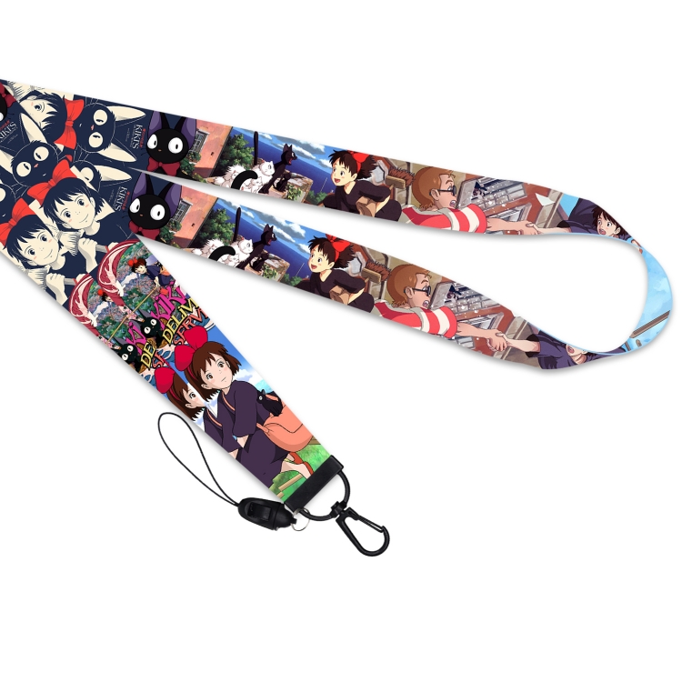 Kiki's Delivery Black buckle long mobile phone lanyard 45cm price for 10 pcs