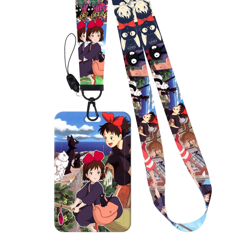Kiki's Delivery Black Button Anime Long Strap   Card Sleeve 2-Piece Set price for 2 pcs