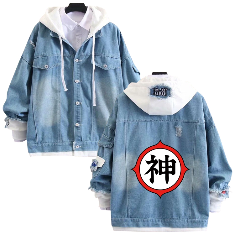 DRAGON BALL anime stitching denim jacket top sweater from S to 4XL