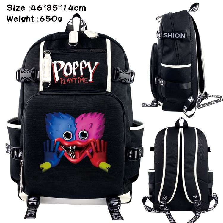 poppy playtime Anime Data USB Backpack Cartoon Printing Student Backpack 46X35X14CM