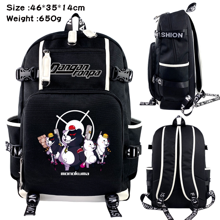 Dangan-Ronpa Anime Data USB Backpack Cartoon Printing Student Backpack 46X35X14CM