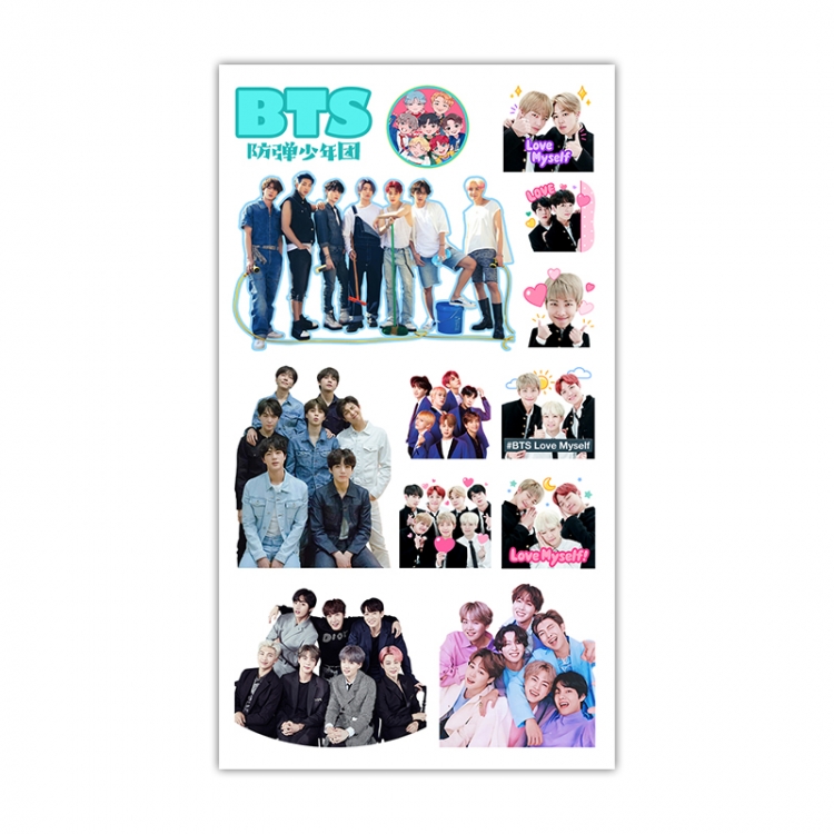 BTS Anime Mini Tattoo Stickers Personality Stickers 10.6X6.1CM  100 pieces from the batch