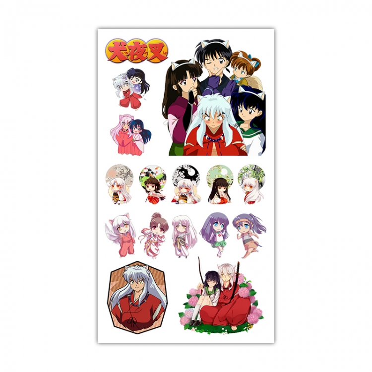 Inuyasha Anime Mini Tattoo Stickers Personality Stickers 10.6X6.1CM  100 pieces from the batch