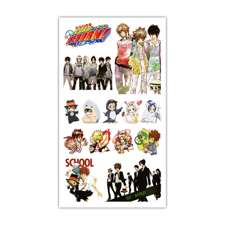 HITMAN REBORN Anime Mini Tattoo Stickers Personality Stickers 10.6X6.1CM  100 pieces from the batch