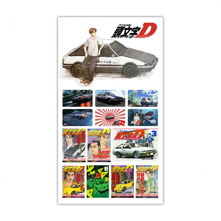 Initial D Anime Mini Tattoo Stickers Personality Stickers 10.6X6.1CM  100 pieces from the batch