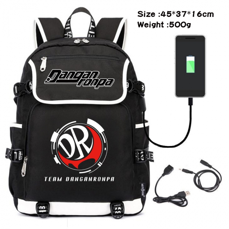 Dangan-Ronpa Anime Data Small Flip Canvas Backpack School Bag 45X37X16CM