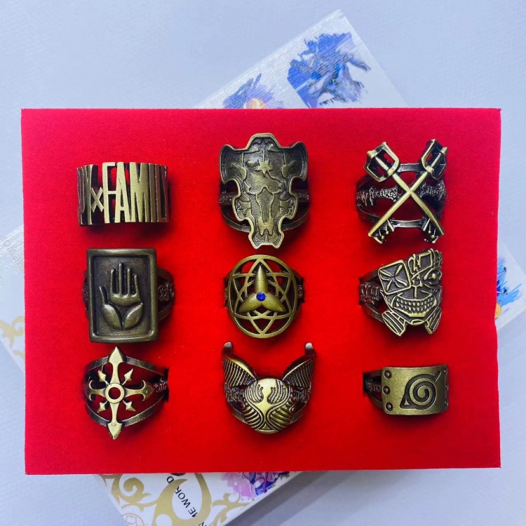 Naruto mixed anime peripheral ring box a set of 9