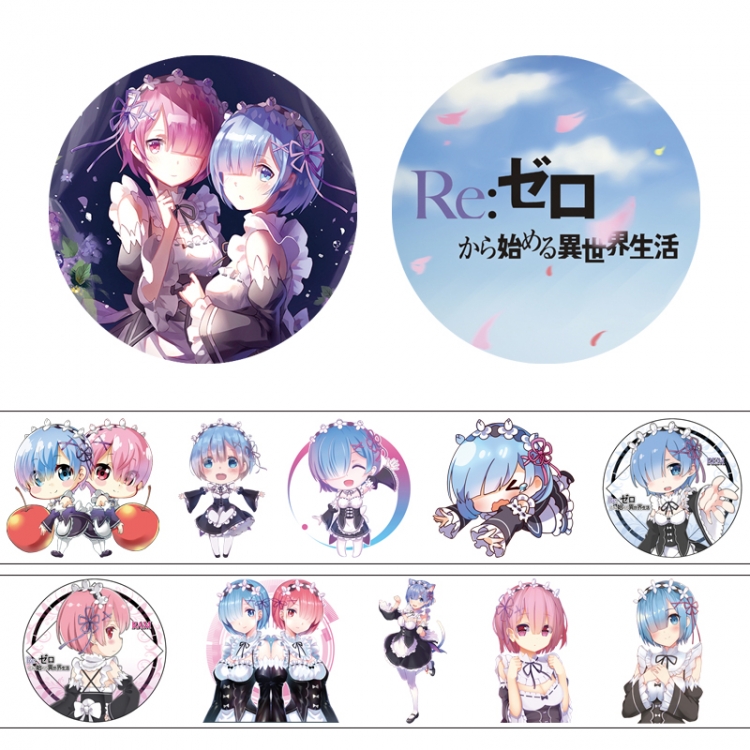 Re:Zero kara Hajimeru Isekai Seikatsu Adhesive tape decorative stickers can be pasted repeatedly 50X4cm price for 5 pcs