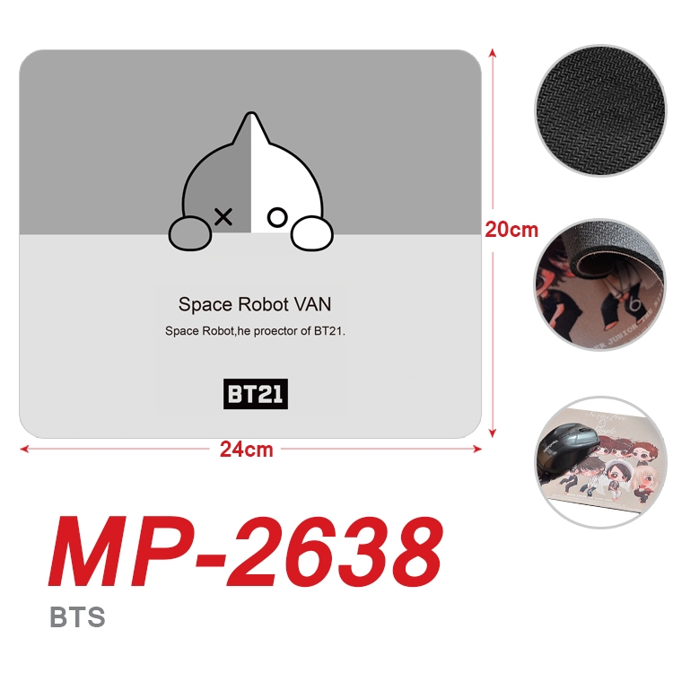 BTS  Full Color Printing Mouse Pad Unlocked 20X24cm price for 5 pcs MP-2638