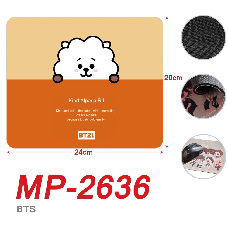 BTS  Full Color Printing Mouse Pad Unlocked 20X24cm price for 5 pcs MP-2636
