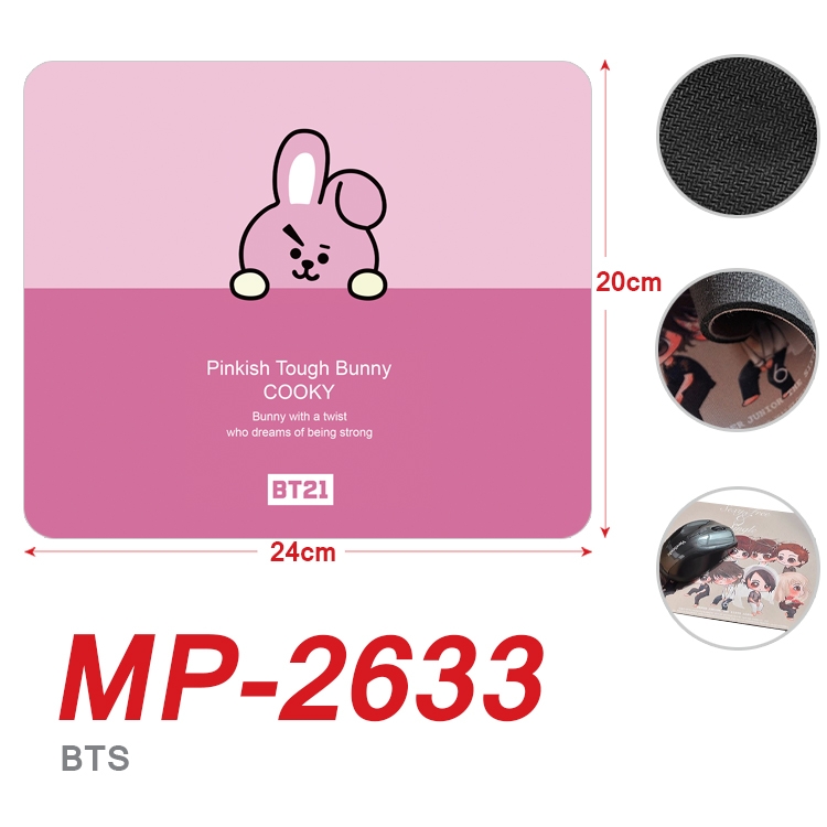BTS  Full Color Printing Mouse Pad Unlocked 20X24cm price for 5 pcs MP-2633