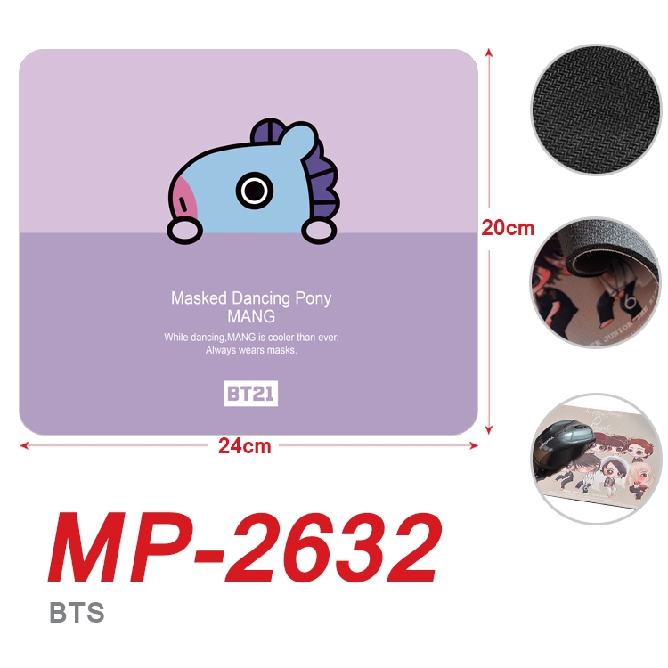 BTS  Full Color Printing Mouse Pad Unlocked 20X24cm price for 5 pcs MP-2632