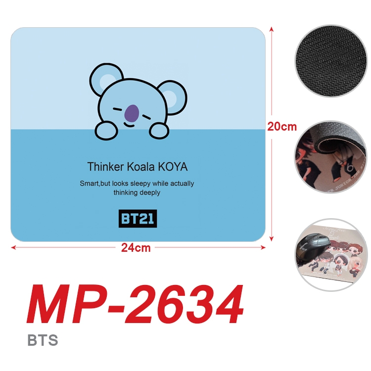 BTS  Full Color Printing Mouse Pad Unlocked 20X24cm price for 5 pcs MP-2634