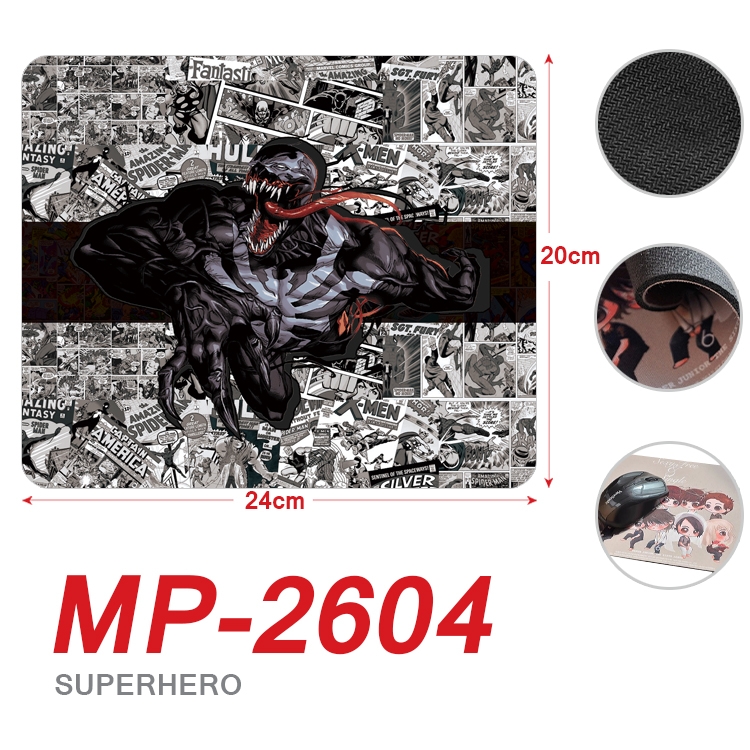 Superhero film and television Full Color Printing Mouse Pad Unlocked 20X24cm price for 5 pcs MP-2604