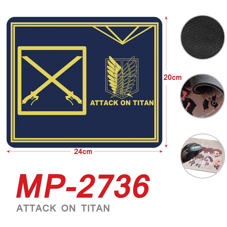 Shingeki no Kyojin Anime Full Color Printing Mouse Pad Unlocked 20X24cm price for 5 pcs MP-2736